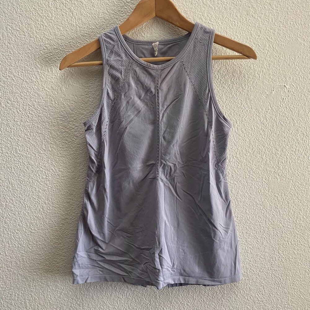 Athleta Foothill Seamless Tank Top XS Extra Small Vented Gray 211277 100& Nylon